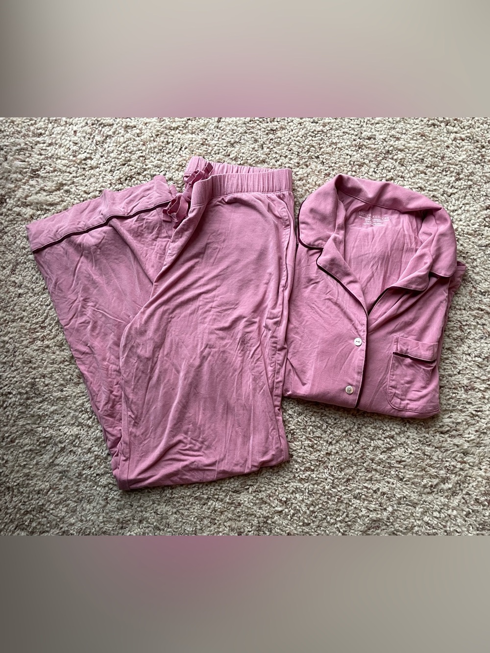 VICTORIA’S SECRET Mauve Pink Cotton Pajama Set Size Small